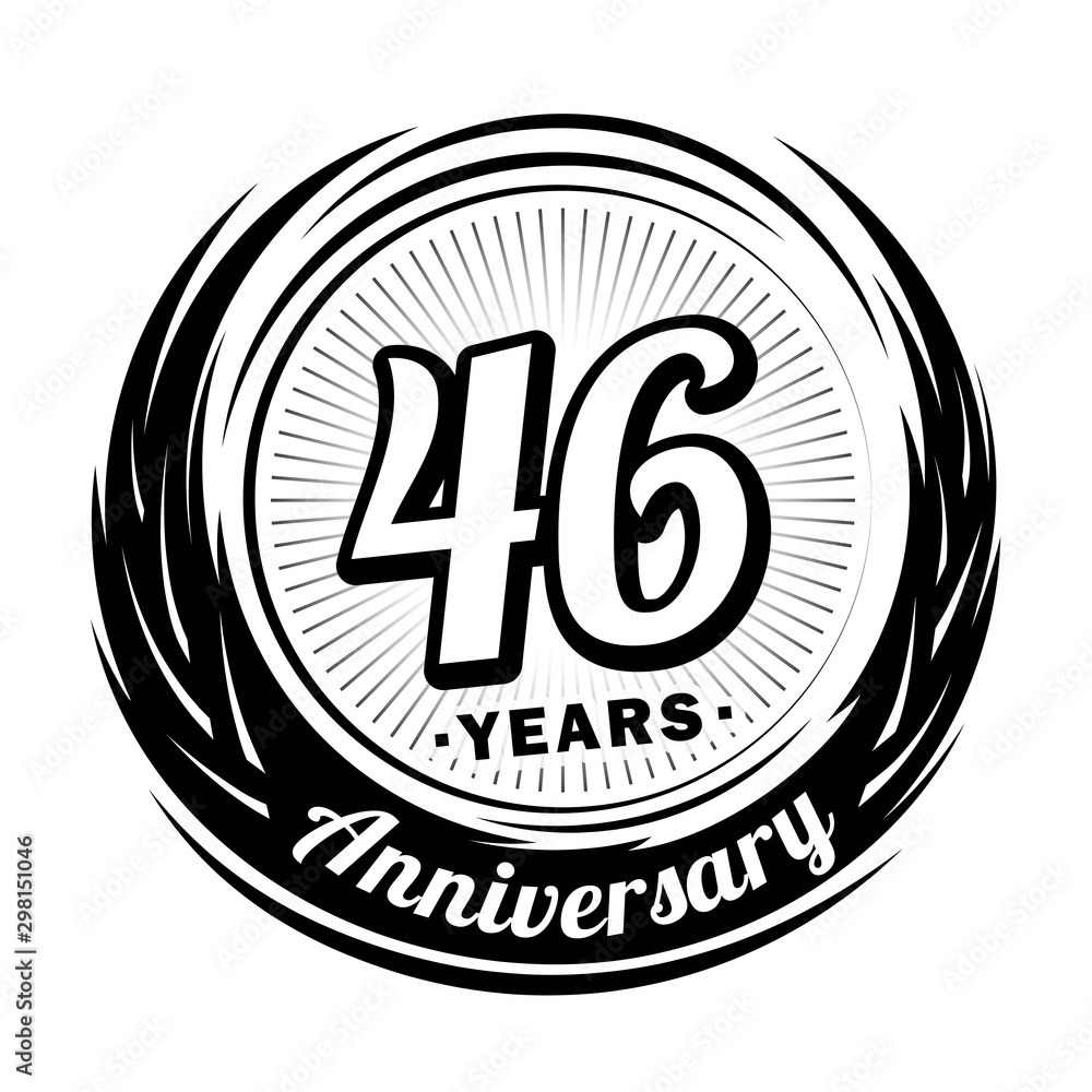 46 years anniversary. Anniversary logo design. Forty-six years logo.