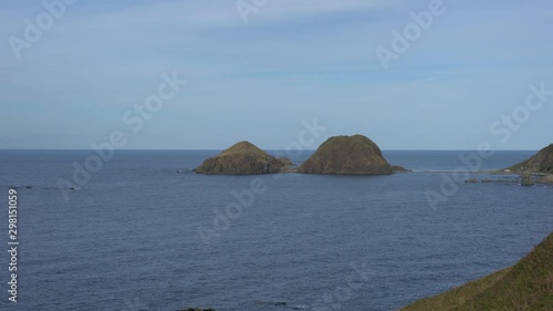 Niigata,Japan-October 20, 2019: Futatsugame island or two turtles island in Sado island.  photo