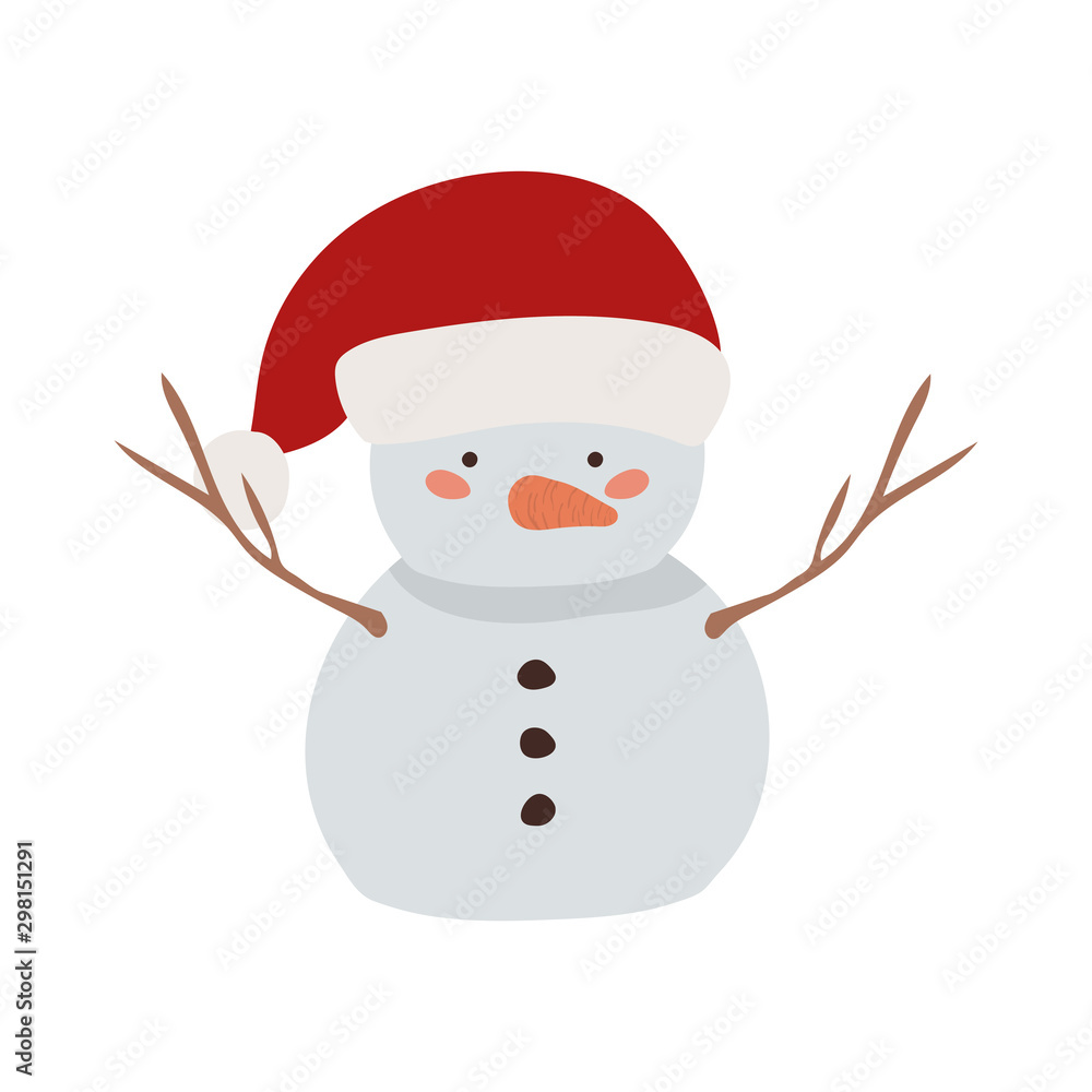 happy merry christmas snowman character