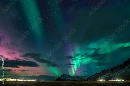colorful northern lights in Iceland