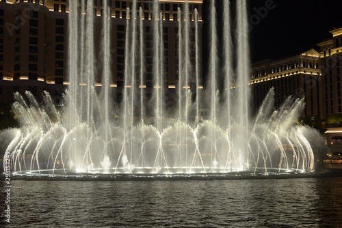 Night water game in the fountain