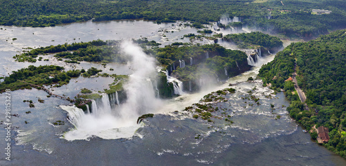 Aerial view of Iguazu falls