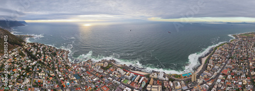 Aerial view of costal line in Cape Town, South Africa