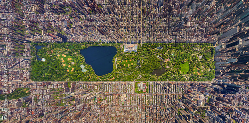 Aerial view of central park at Manhattan photo