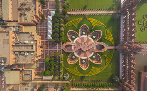 Aerial view of Swaminarayan Akshardham ? the world's largest Hindu temple, Dehli, India. photo