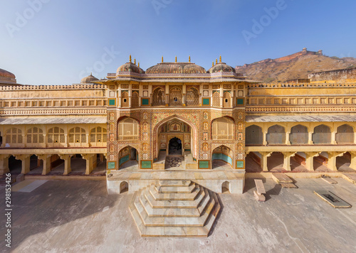 Aerial view of the city palace at Jaipur, India.