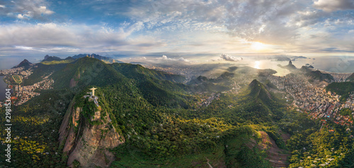 Aerial view of Christ the Redeemer in Rio de Janeiro