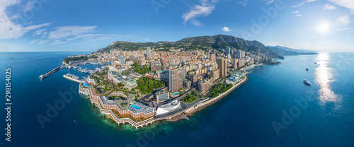 Panoramic aerial view of Monaco cityscape. photo