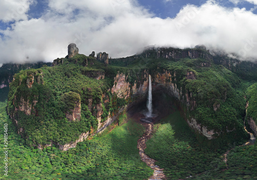 Panoramic aerial view of Angel Falls, Venezuela