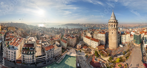 Aerial view of Istanbul tower Galata, Turkey