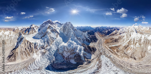 Aerial view of mountain Everest, Himalayas, Nepal photo
