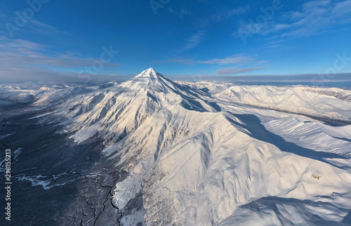 Aerial view of Vilyuchinsky stratovolcano, Kamchatka, Russia photo