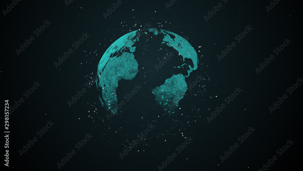 Data exchange over planet earth in space. Data exchange over planet earth in space.