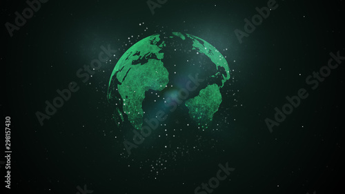 Data exchange over planet earth in space.