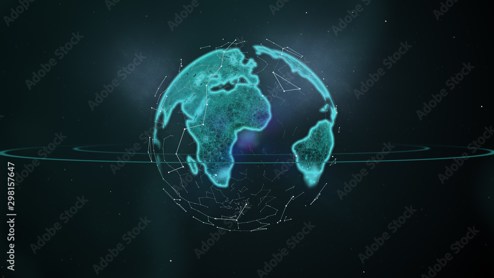 Abstract scientific background - green hologram of planet. Abstract scientific background - green hologram of planet.