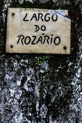Largo do Rozario board in the historic and world heritage city of Paraty, Rio de Janeiro, Brazil photo