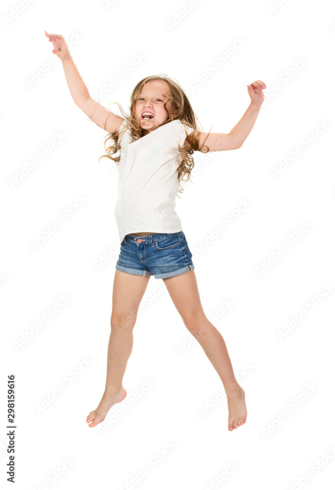 Little girl jumping