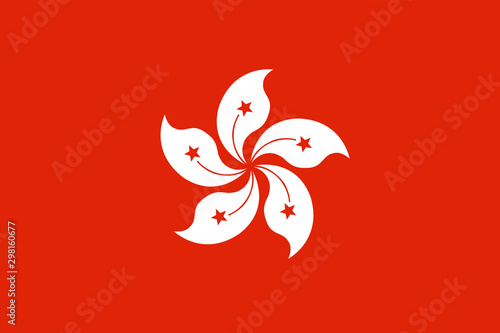 Hong Kong flag. Official colors. Correct proportion
