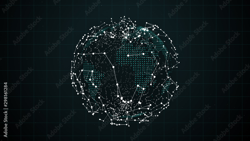 International freight or shipping service connection around the globe. - obrazy, fototapety, plakaty 