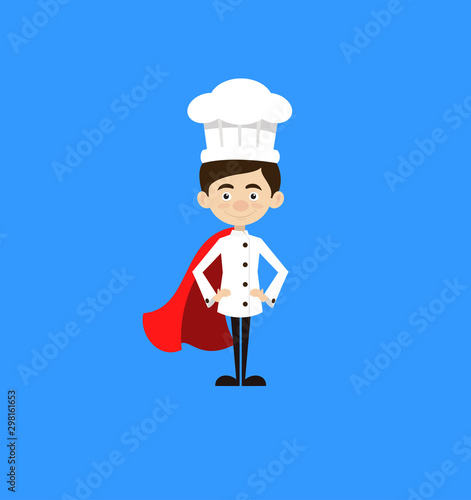 Chef Cartoon - In Super Hero Costume