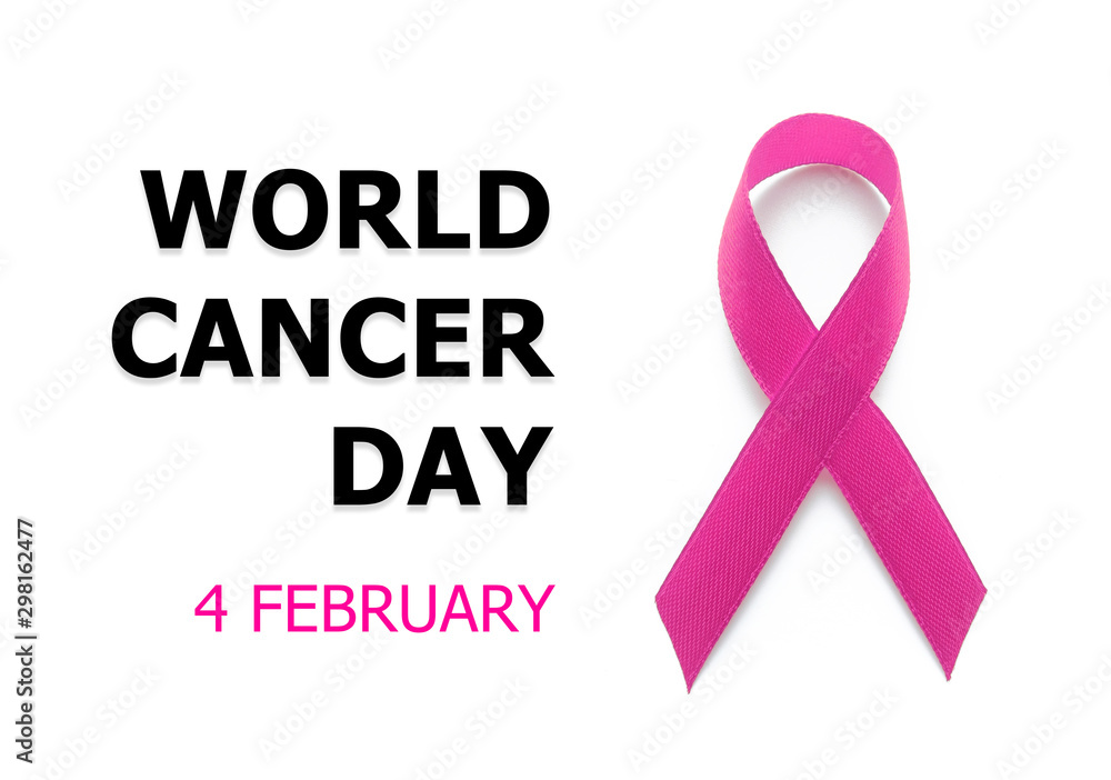 World cancer day concept. Pink ribbon as symbol of breast cancer awareness, isolated on white. World cancer day concept. Pink ribbon as symbol of breast cancer awareness, isolated on white.