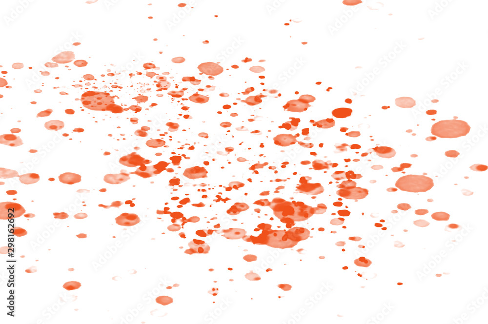 Lots of red watercolor stains on white background Lots of red watercolor stains on white background