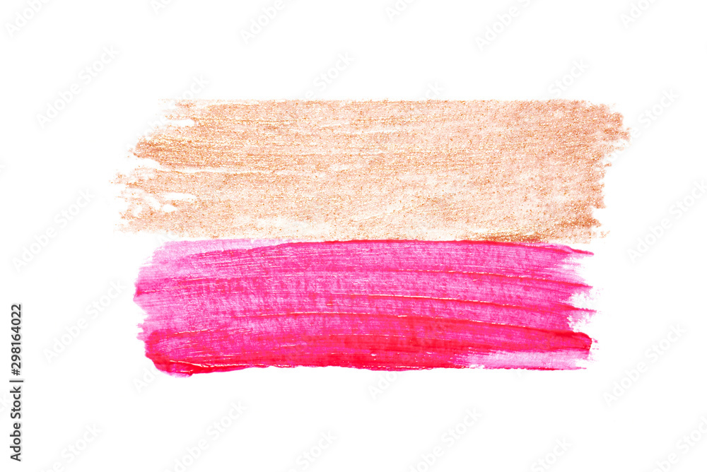 Fototapeta premium Texture of different lipsticks in fashionable shades or strokes of acrylic paint