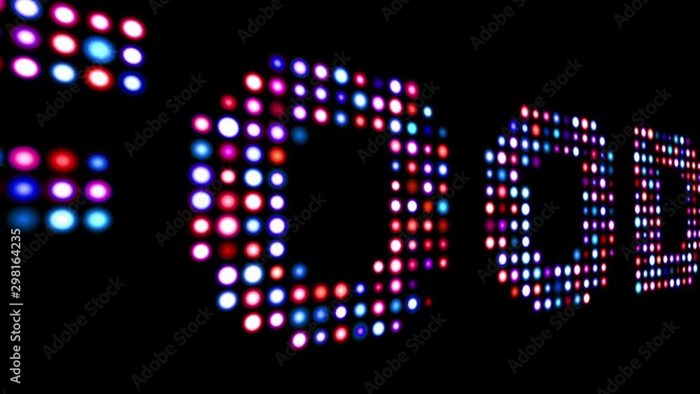 Food colorful led text over black Food colorful led text over black