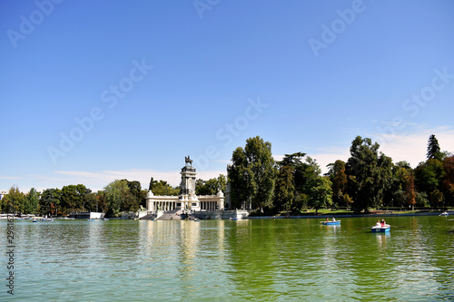 Monument a Alfonso XII in the garden of the Retiro Park in Madrid. Spain. Europe. September 18, 2019