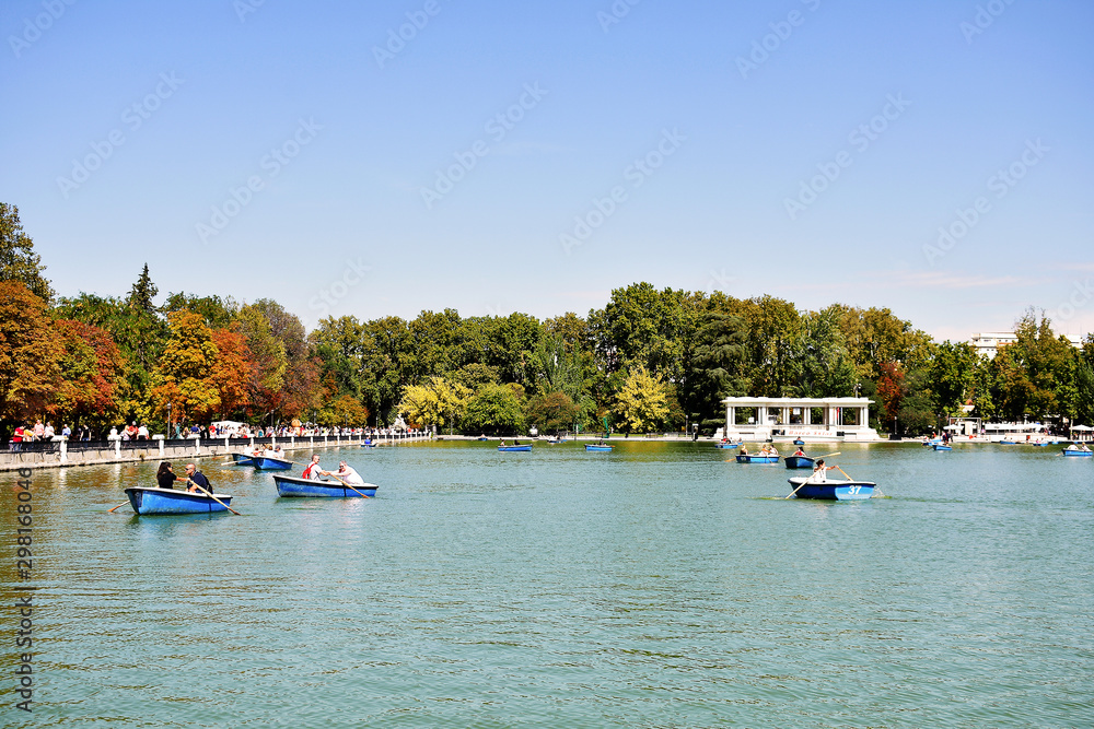 Naklejka premium The Retiro Park in Madrid. Spain. Europe. September 18, 2019