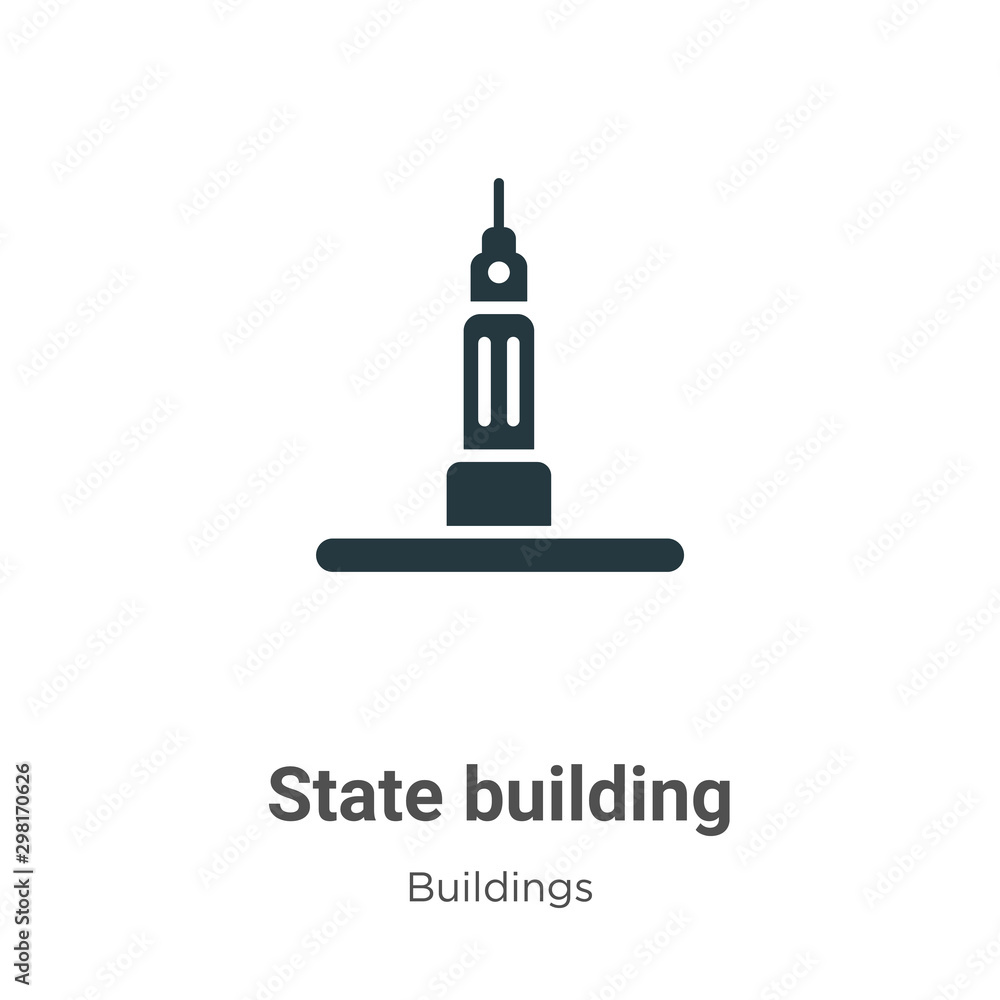 State building vector icon on white background. Flat vector state ...