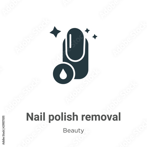 Nail polish removal vector icon on white background. Flat vector nail polish removal icon symbol sign from modern beauty collection for mobile concept and web apps design.