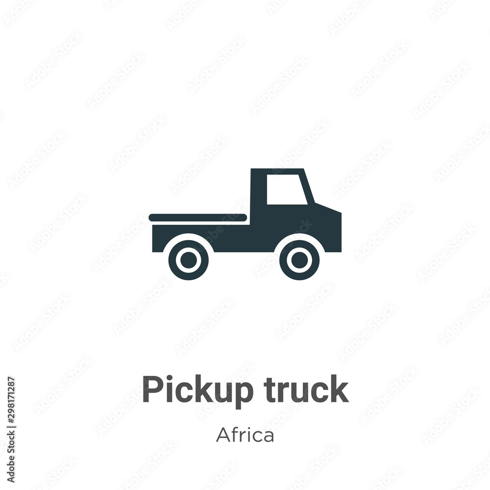 Pickup truck vector icon on white background. Flat vector pickup truck icon symbol sign from modern africa collection for mobile concept and web apps design.