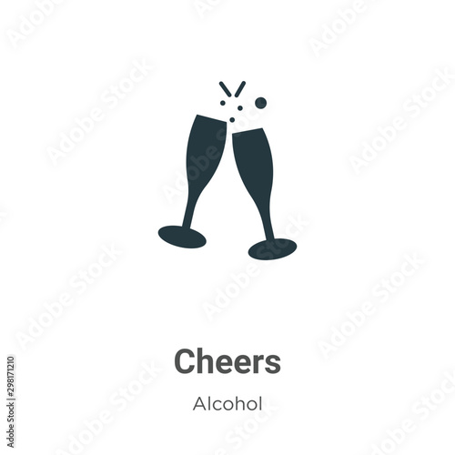 Cheers vector icon on white background. Flat vector cheers icon symbol sign from modern alcohol collection for mobile concept and web apps design.