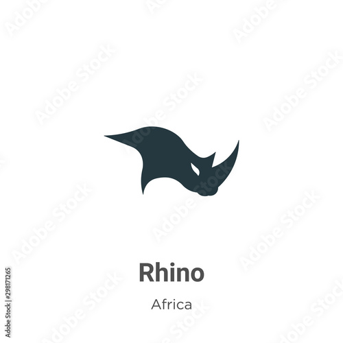 Rhino vector icon on white background. Flat vector rhino icon symbol sign from modern africa collection for mobile concept and web apps design.