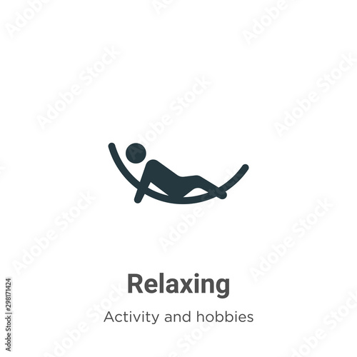 Relaxing vector icon on white background. Flat vector relaxing icon symbol sign from modern activity and hobbies collection for mobile concept and web apps design.