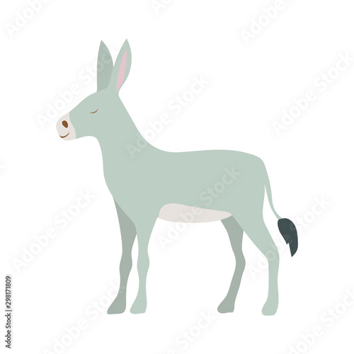 cute donkey manger animal character