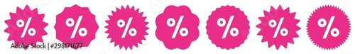 Percent OFF Discount Tag Pink | Special Offer Icon | Sale Sticker | Deal Label | Variations