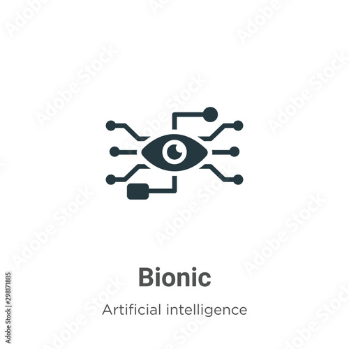 Bionic vector icon on white background. Flat vector bionic icon symbol sign from modern augmented reality collection for mobile concept and web apps design.