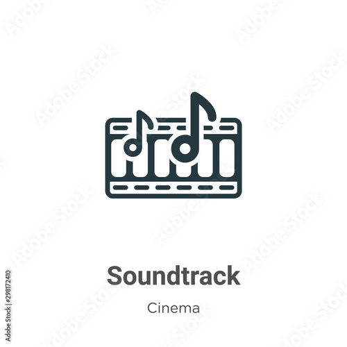 Soundtrack vector icon on white background. Flat vector soundtrack icon symbol sign from modern cinema collection for mobile concept and web apps design.