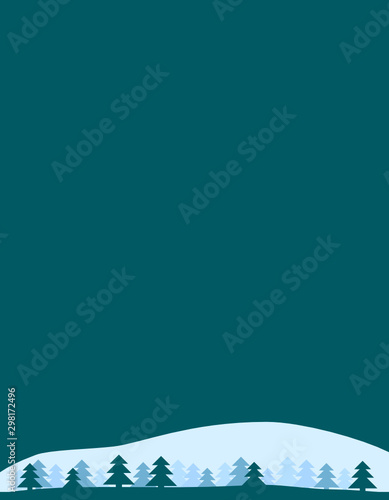 Fir trees_forest_hill_snow_sky_night_blank_background_by jziprian