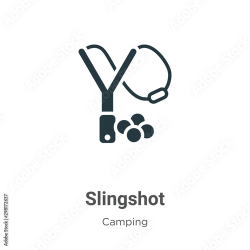 Slingshot vector icon on white background. Flat vector slingshot icon symbol sign from modern camping collection for mobile concept and web apps design.