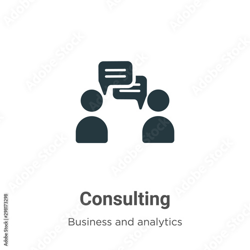Consulting vector icon on white background. Flat vector consulting icon symbol sign from modern business and analytics collection for mobile concept and web apps design.