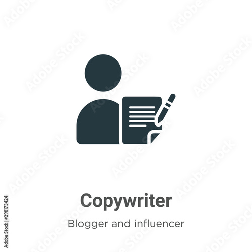 Copywriter vector icon on white background. Flat vector copywriter icon symbol sign from modern blogger and influencer collection for mobile concept and web apps design.