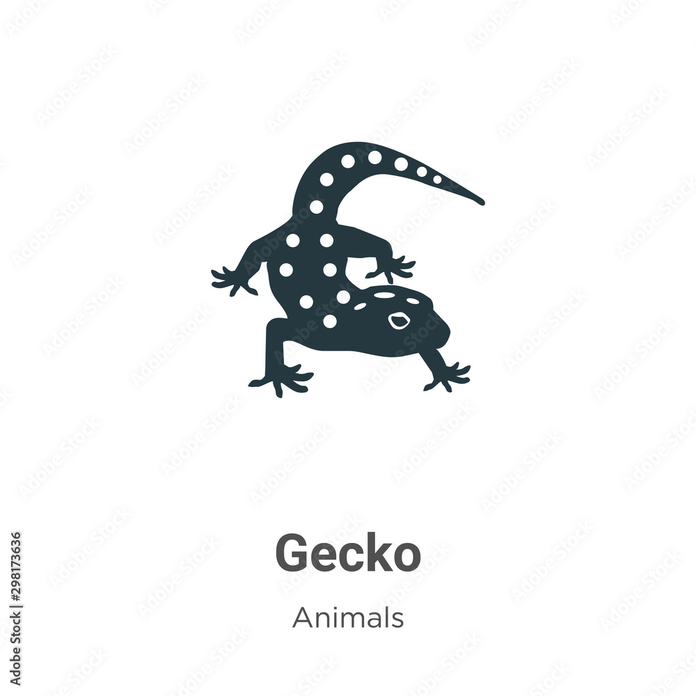 Vecteur Stock Gecko vector icon on white background. Flat vector gecko ...