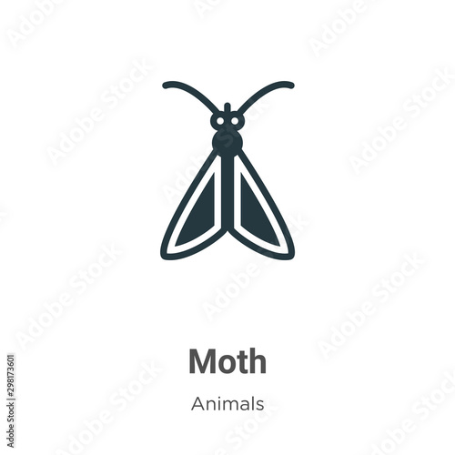 Moth vector icon on white background. Flat vector moth icon symbol sign from modern animals collection for mobile concept and web apps design.