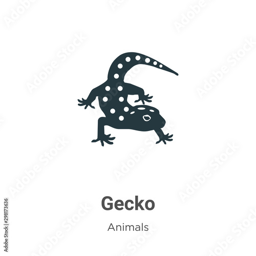 Gecko vector icon on white background. Flat vector gecko icon symbol sign from modern animals collection for mobile concept and web apps design.