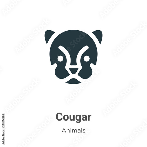 Cougar vector icon on white background. Flat vector cougar icon symbol sign from modern animals collection for mobile concept and web apps design.
