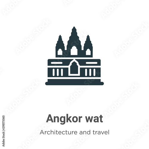 Angkor wat vector icon on white background. Flat vector angkor wat icon symbol sign from modern architecture and travel collection for mobile concept and web apps design.