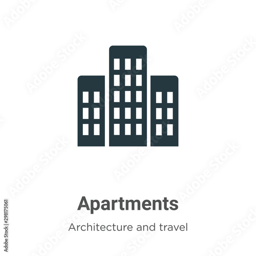 Apartments vector icon on white background. Flat vector apartments icon symbol sign from modern architecture and travel collection for mobile concept and web apps design.